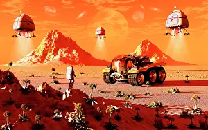Probe: Machines arriving on an alien world which is about to be ?