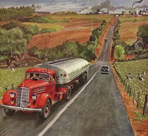 Baseclassic: Mack Truck driving up Hill