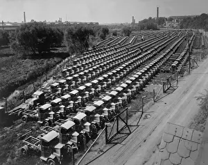 Allentown: Mack war trucks awaiting transport to the U.S