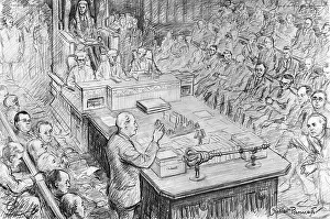 Scandals: Macmillan speaking in the House, Profumo Scandal