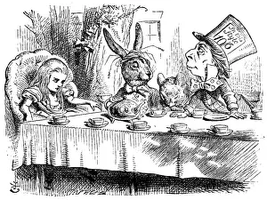 Wonderland: The Mad Hatter's Teaparty. Illustration by John