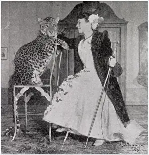 Morelli: Madame Morelli with one of her Leopards 1908