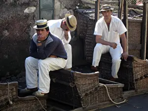 Funchal: Madeira - Monte sledge drivers, or carreiros