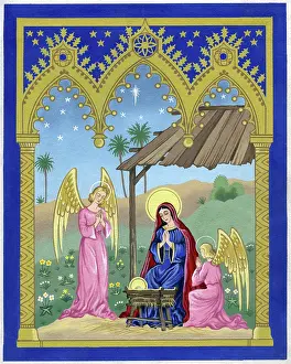 Crib: Madonna Adoring with two Angels