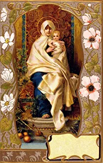 Madonna and Child with flowers