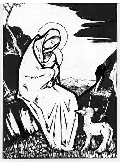 Scraper: Madonna and Child with a lamb