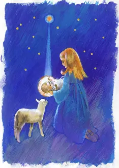 Starry: Madonna and Child with lamb