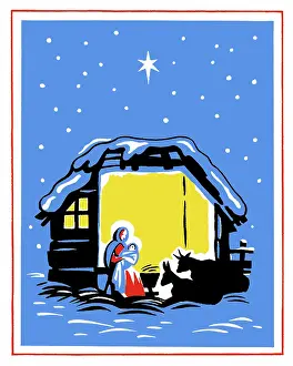 Four Colour: Madonna and Child in the stable