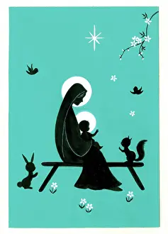 Adair: Madonna and Child ? two-colour design