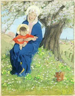 Hawthorn: Madonna and Infant Jesus under tree