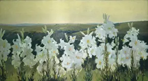 Gascoigne: Madonna Lilies - with landscape