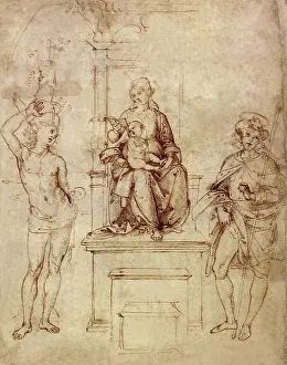 Enthroned: Madonna and Saints, by Raphael