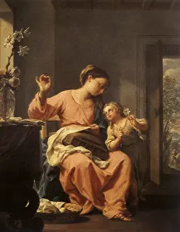 1690s: Madonna Sewing with Child