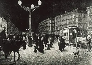 Puerta: Madrid (1878). The Puerta del Sol enlightened