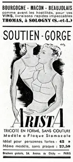 Corsets: Magazine Advertisement for Arista bras
