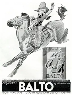 Cowgirl: Magazine Advertisement for Balto cigarettes