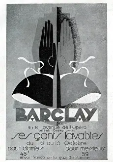 Washable: Magazine Advertisement for Barclay gloves