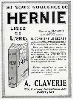 Truth: Magazine Advertisement for a book on Hernia