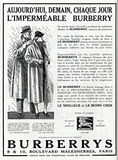 Loose: Magazine Advertisement for Burberry raincoats