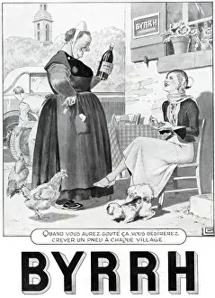 Hens: Magazine Advertisement for Byrrh aperitif