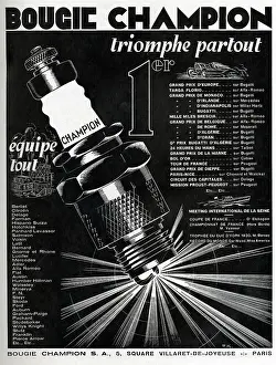Spark: Magazine Advertisement for Champion spark plug