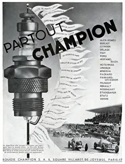 Spark: Magazine Advertisement for Champion spark plugs