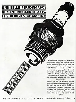 Spark: Magazine Advertisement for Champion spark plugs