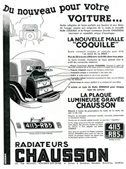 Radiators: Magazine Advertisement for Chausson car products