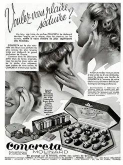 Chocolates: Magazine Advertisement for Concreta perfumes
