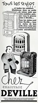 Heaters: Magazine Advertisement for Deville heating systems