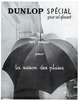 Skidding: Magazine Advertisement for Dunlop tyres