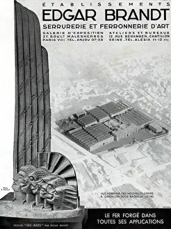 Forging: Magazine Advertisement for Edgar Brandt ironwork