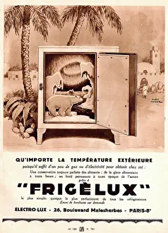 Refrigerator: Magazine Advertisement for Frigelux refrigerators