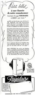 Refrigerator: Magazine Advertisement for Frigidaire refrigerators