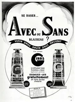 Gibbs: Magazine Advertisement for Gibbs shaving cream