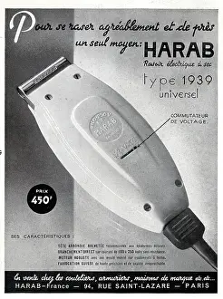 Shaver: Magazine Advertisement for Harab electric shaver