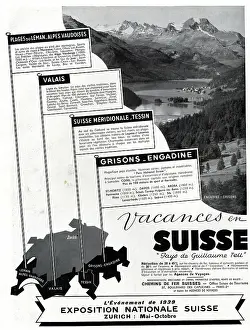 Valais: Magazine Advertisement for holidays in Switzerland