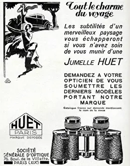 Huet: Magazine Advertisement for Huet binoculars