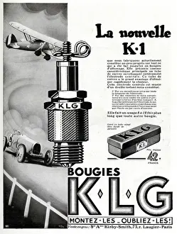 Spark: Magazine Advertisement for KLG spark plugs