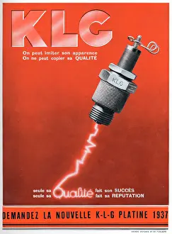 Spark: Magazine Advertisement for KLG spark plugs