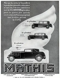 Mathis: Magazine Advertisement for Mathis cars