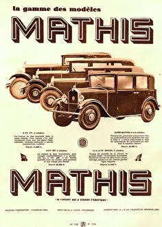 Mathis: Magazine Advertisement for Mathis cars