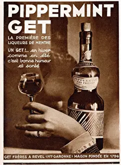 Mint: Magazine Advertisement for Pippermint Get liqueur