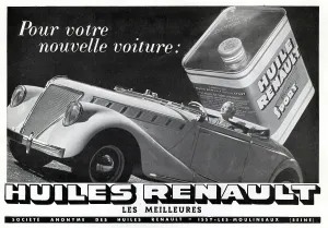 Renault: Magazine Advertisement for Renault car oils