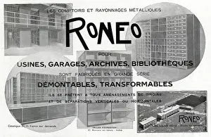 Drawers: Magazine Advertisement for Roneo shelving systems