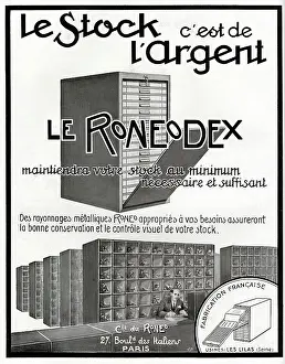 Shelves: Magazine Advertisement for Roneodex storage