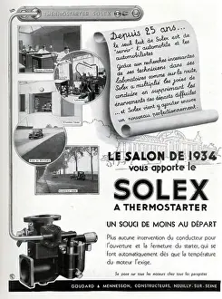 Starter: Magazine Advertisement for Solex carburettors