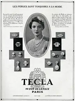 Earring: Magazine Advertisement for Tecla pearls
