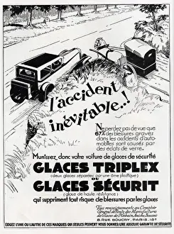 Windscreen: Magazine Advertisement for Triplex windscreen glass