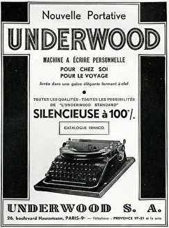 Underwood: Magazine Advertisement for Underwood typewriters